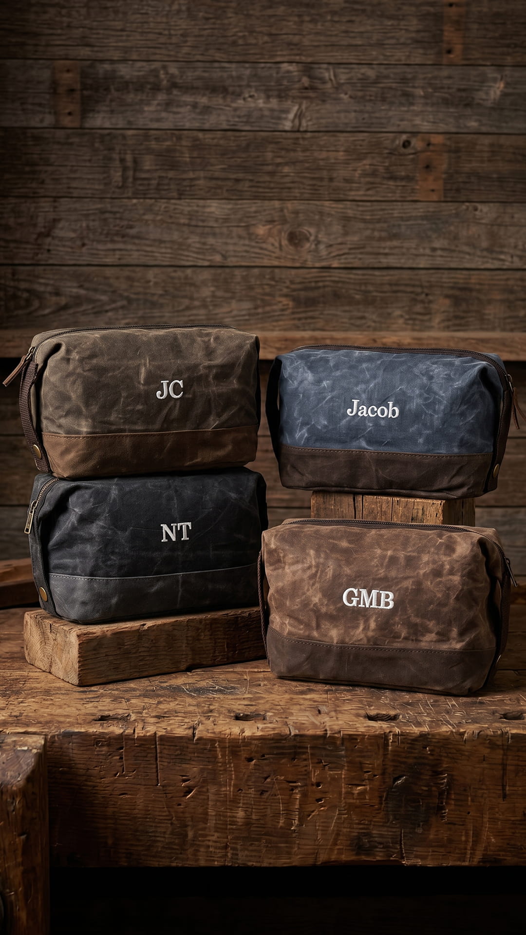 Waxed Dopp Kit | Groomsmen Travel Gift