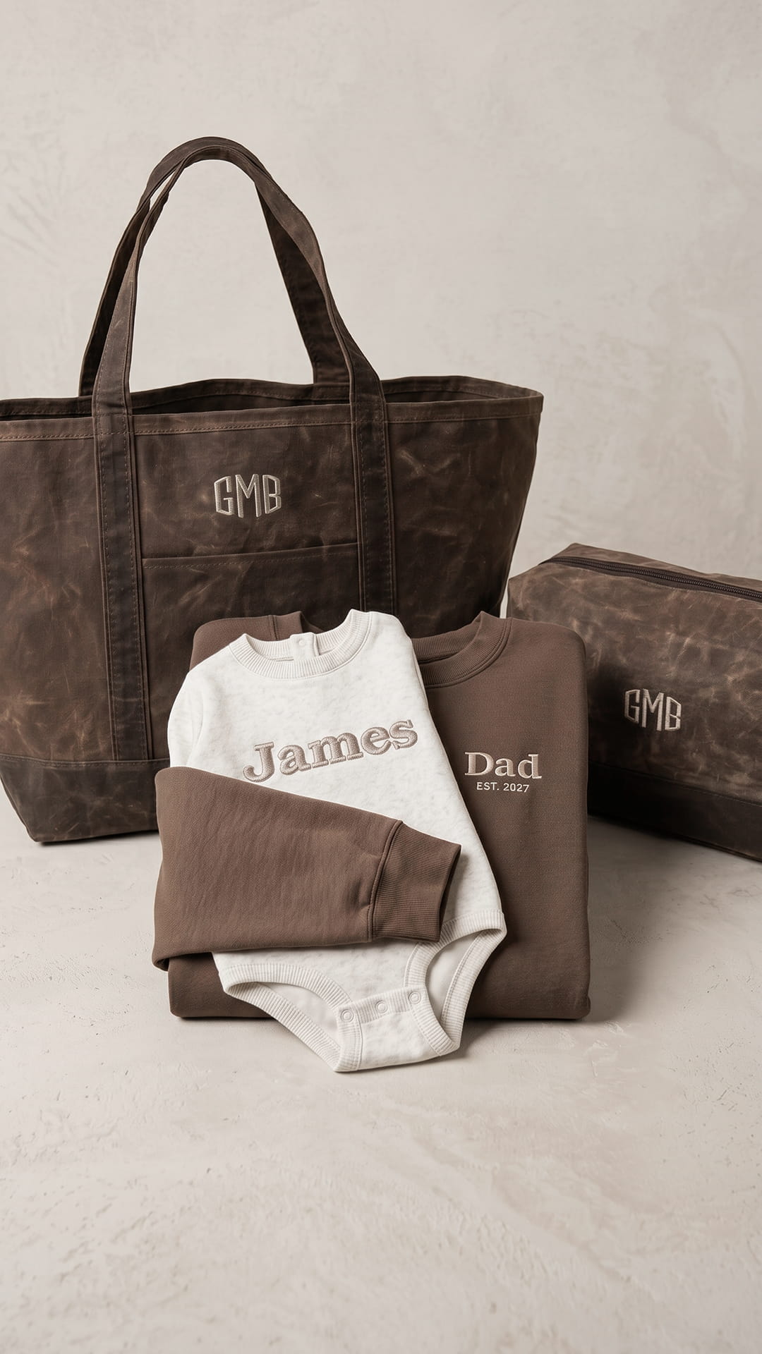The New Dad Keepsake Bundle | Custom Embroidered Dad & Baby Gift Set - Signature