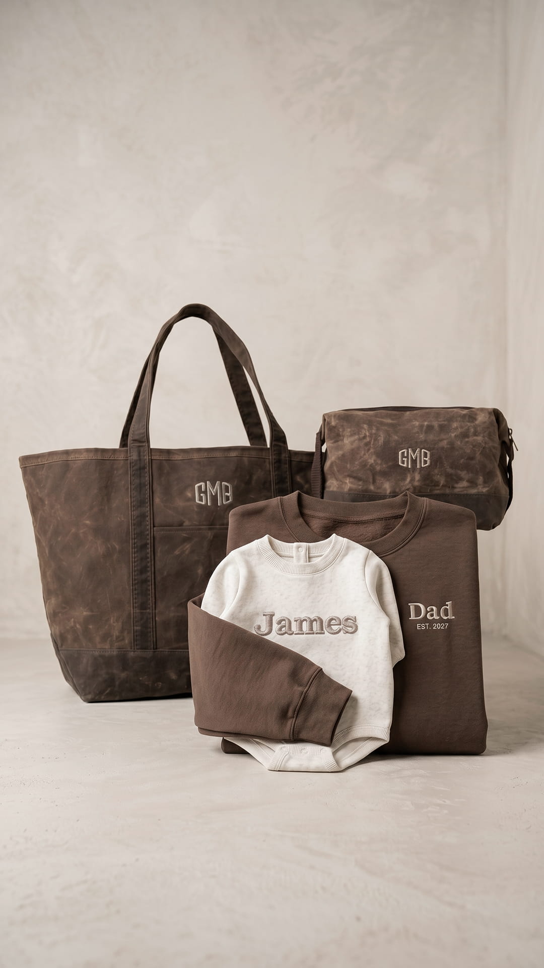 The New Dad Keepsake Bundle | Custom Embroidered Dad & Baby Gift Set - Signature