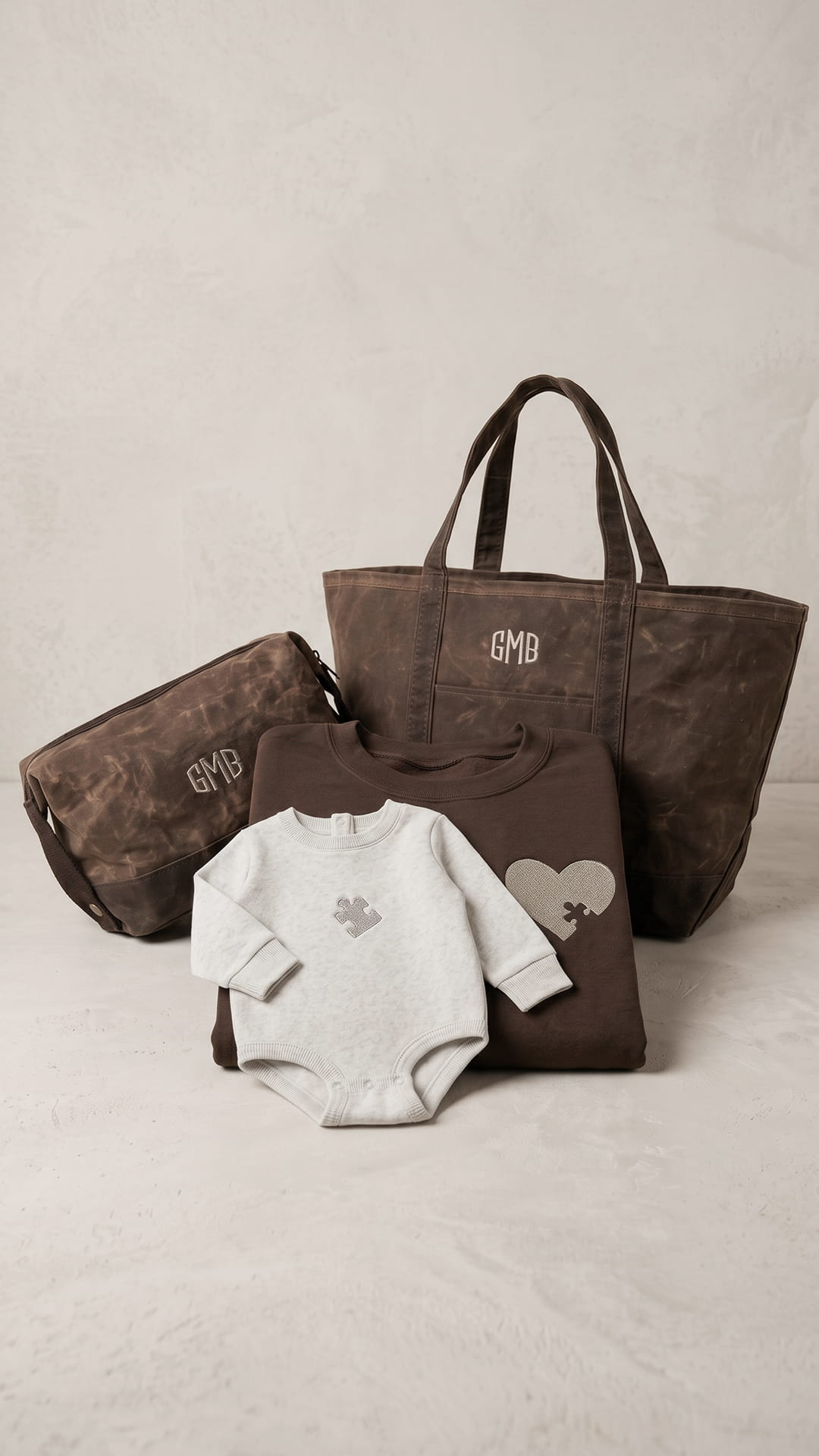 The Puzzle Piece Dad Keepsake Bundle | Matching Embroidered Father & Child Gift Set - Signature