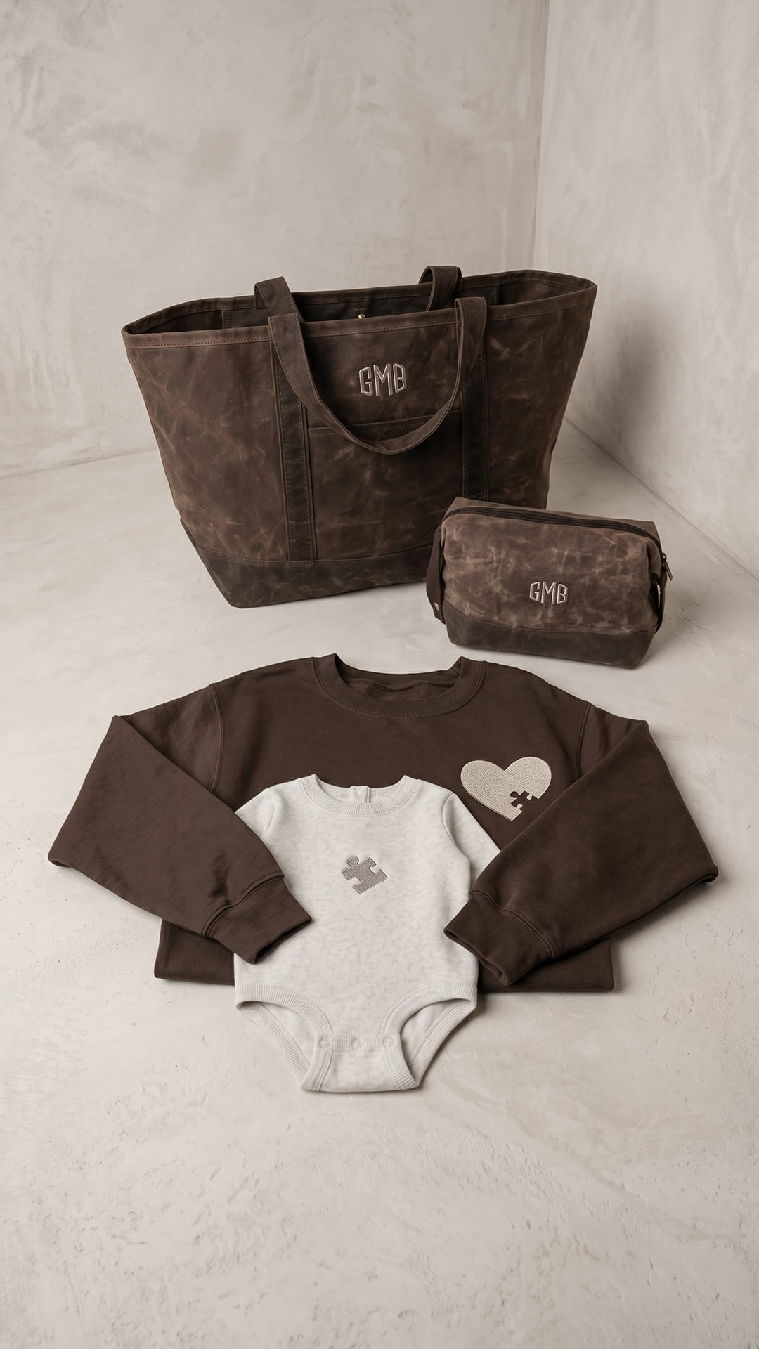 The Puzzle Piece Dad Keepsake Bundle | Matching Embroidered Father & Child Gift Set - Signature