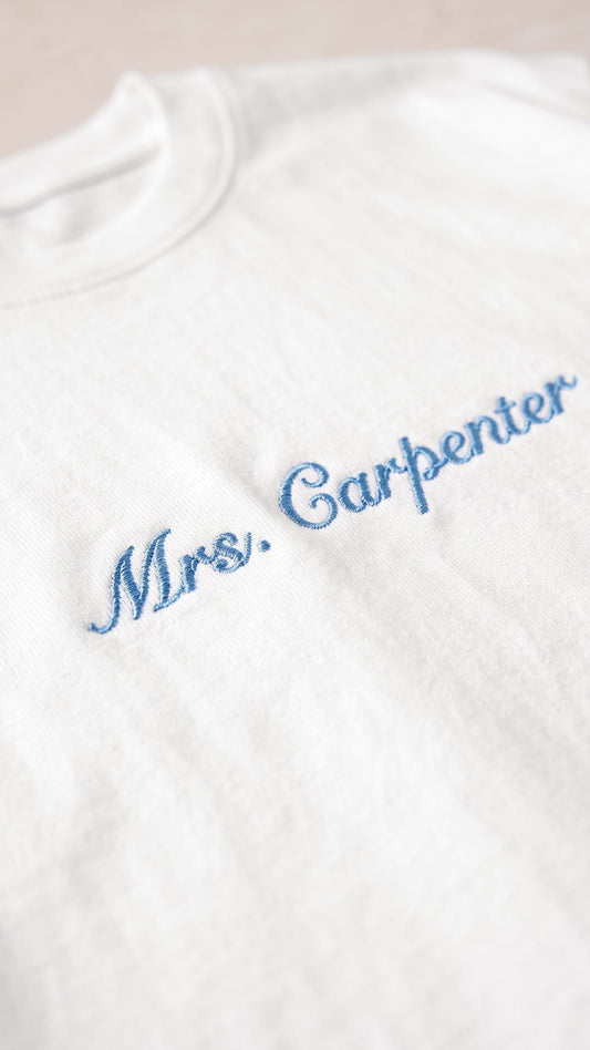 Mrs. Script Crop Tee