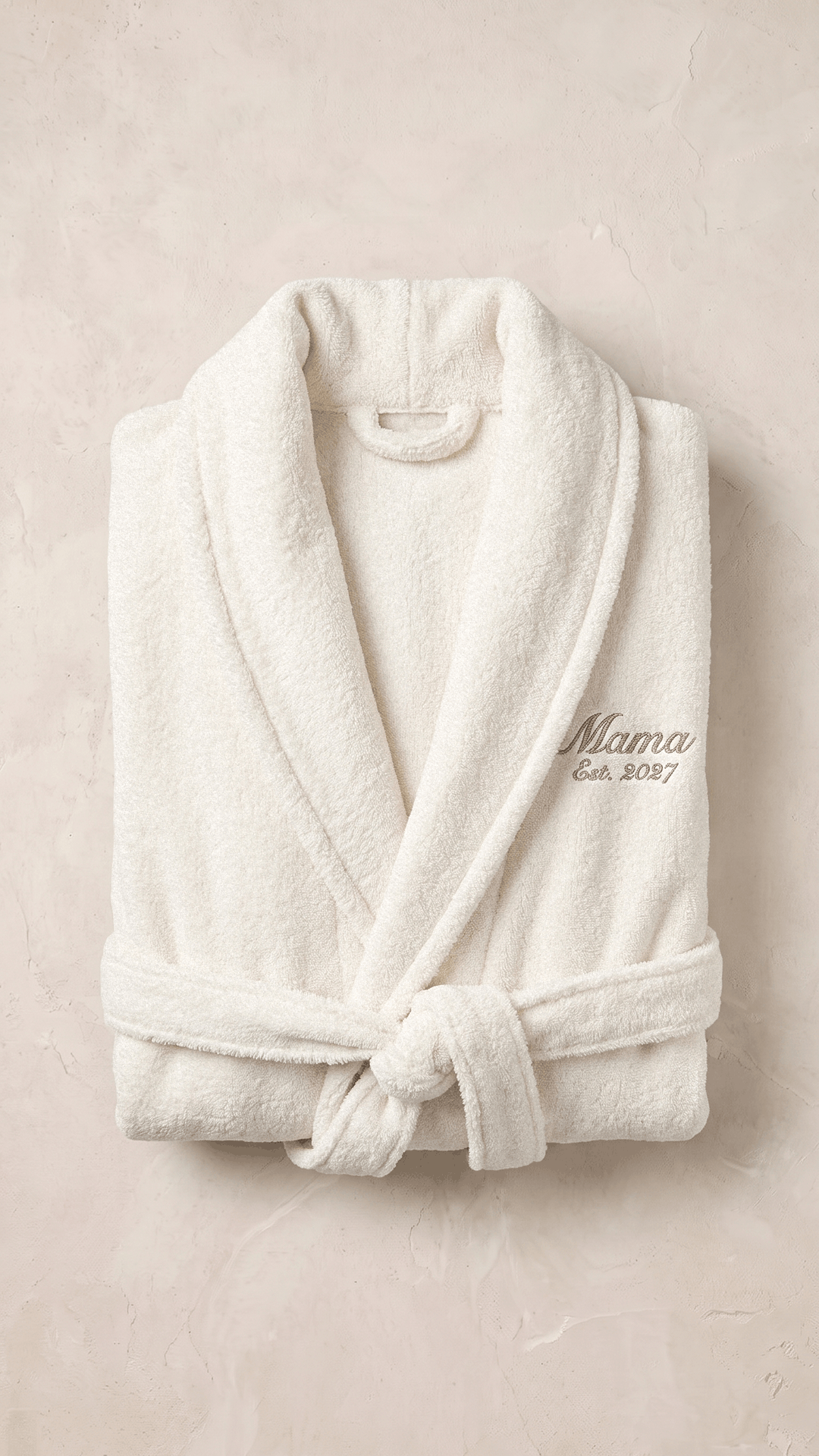 Script Embroidered Plush Robe