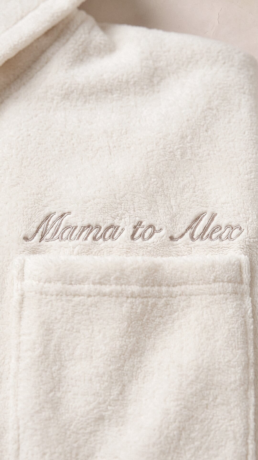 Script Embroidered Dream Plush Open Hoodie