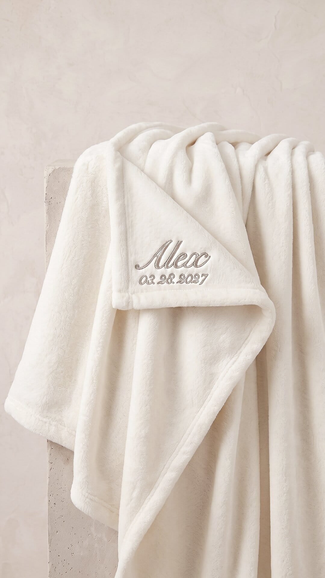 Script Name Embroidered Ultra Plush Blanket