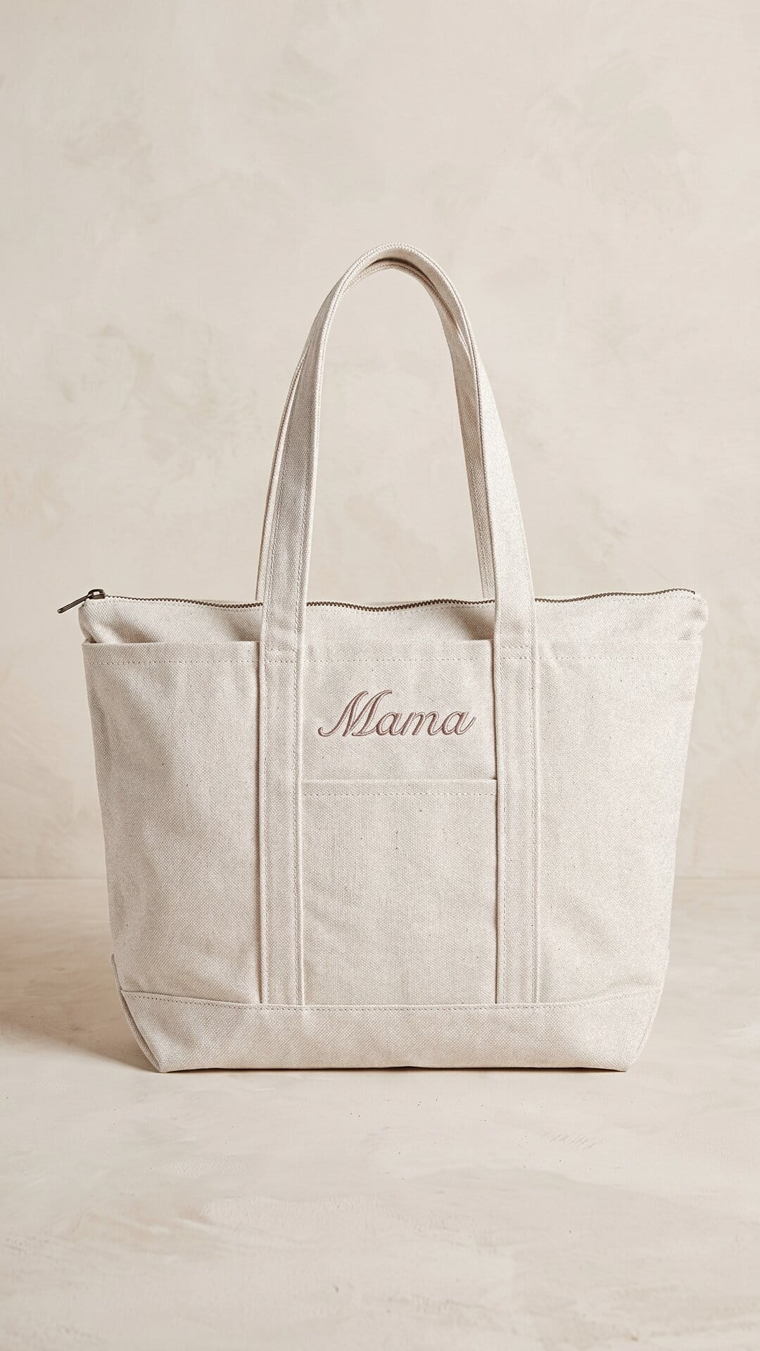 Script Embroidered Classic Canvas Tote