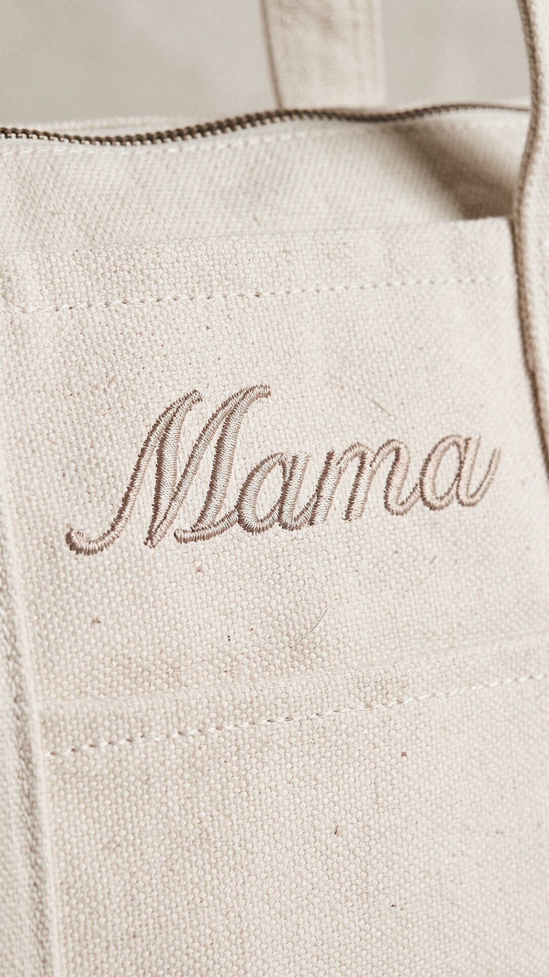 Script Embroidered Classic Canvas Tote