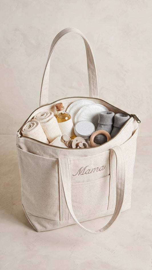 Script Embroidered Classic Canvas Tote