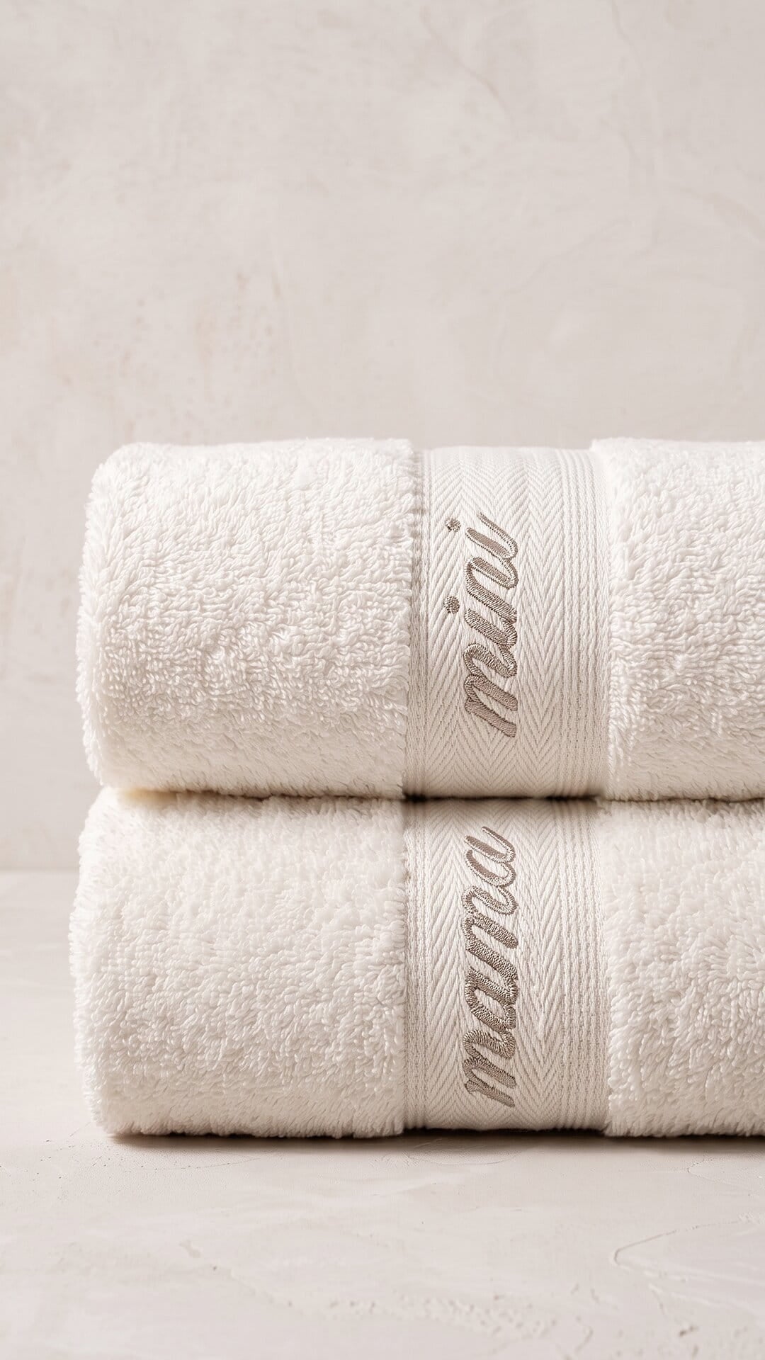 Mama & Mini Script Embroidered Hand Towel Set