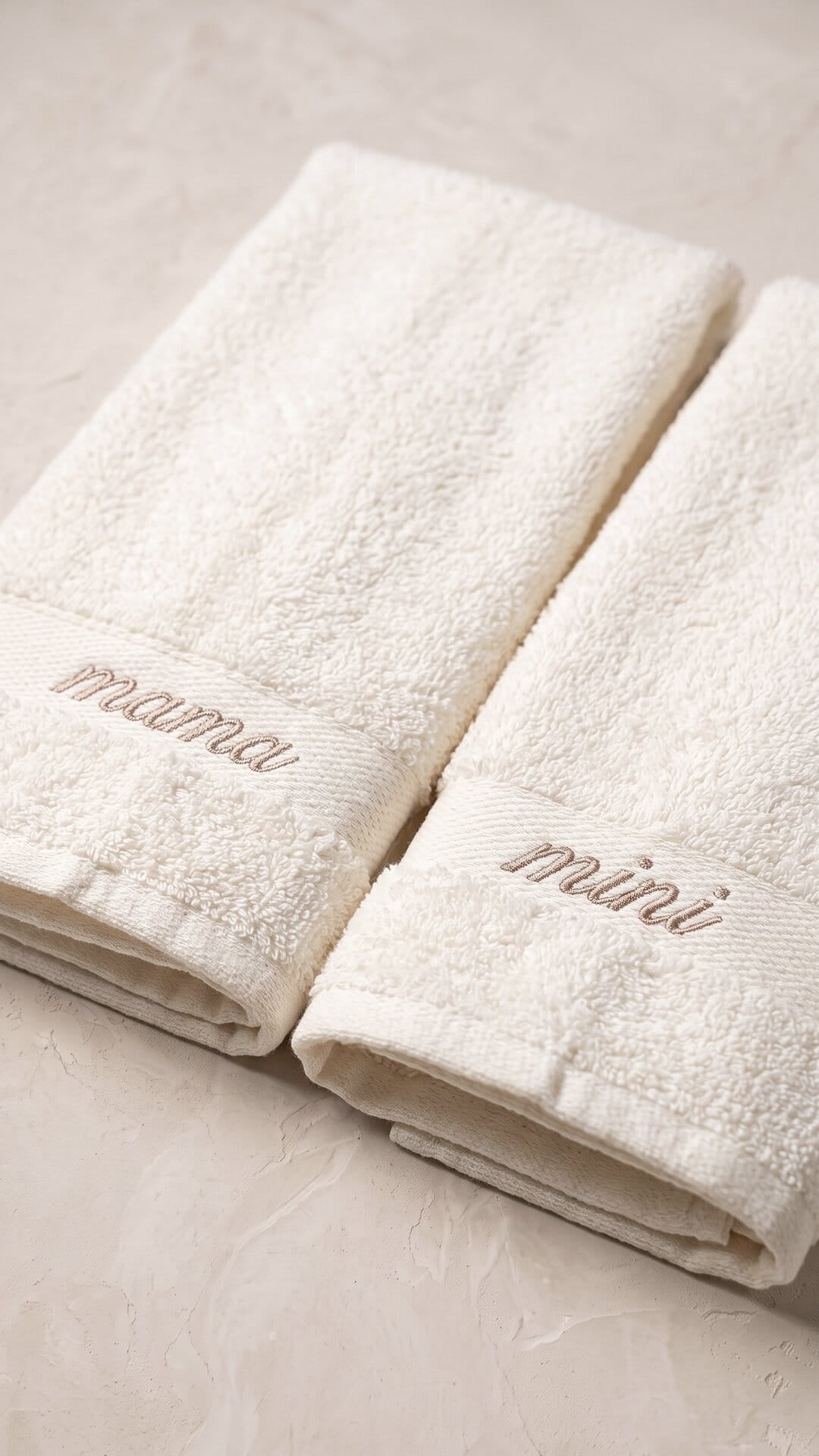Mama & Mini Script Embroidered Hand Towel Set