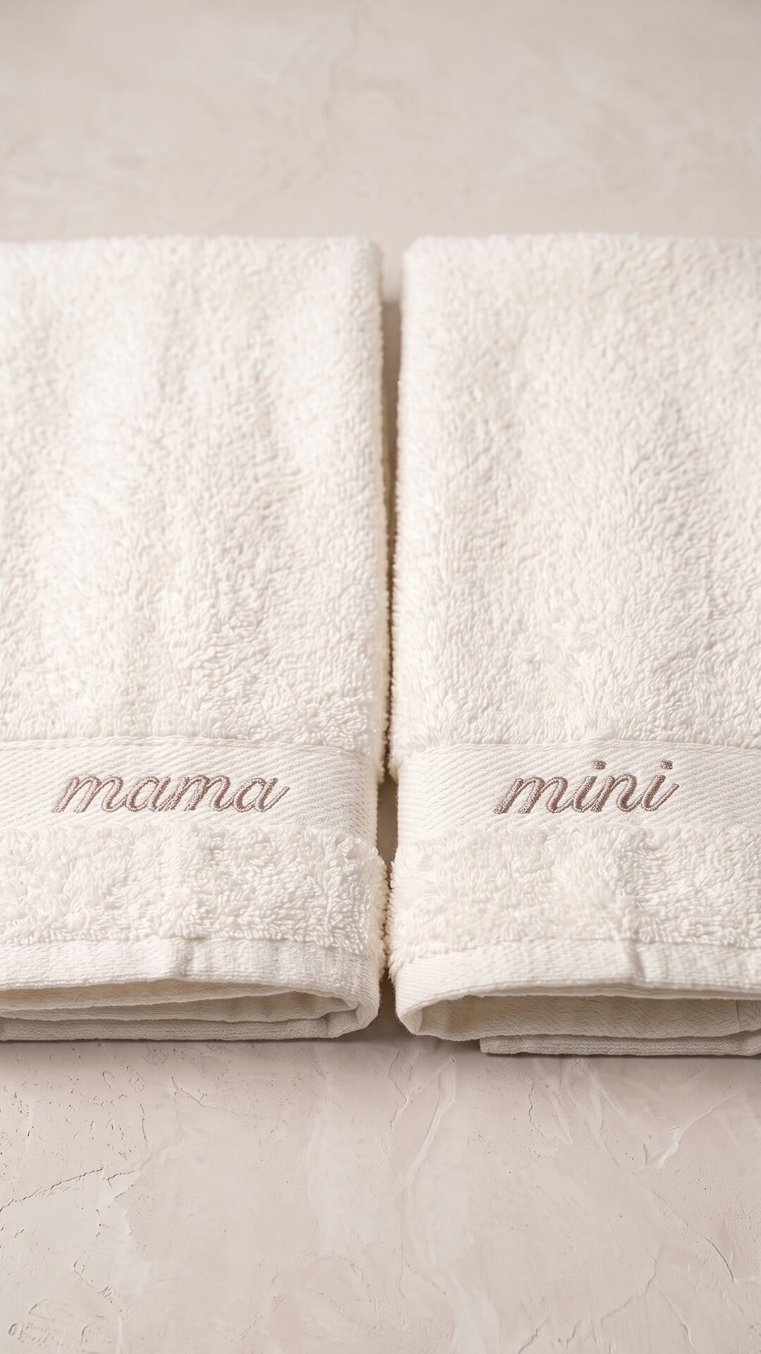 Mama & Mini Script Embroidered Hand Towel Set