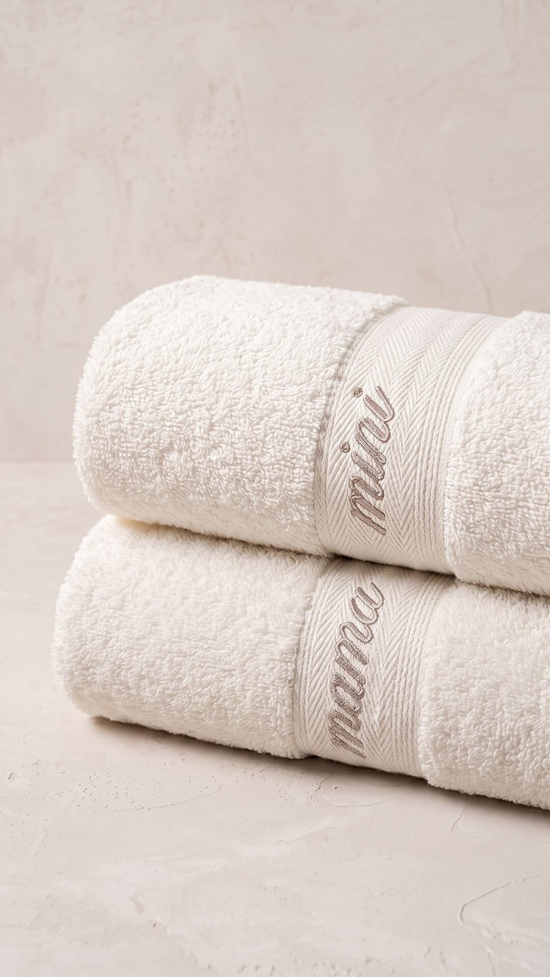 Mama & Mini Script Embroidered Hand Towel Set