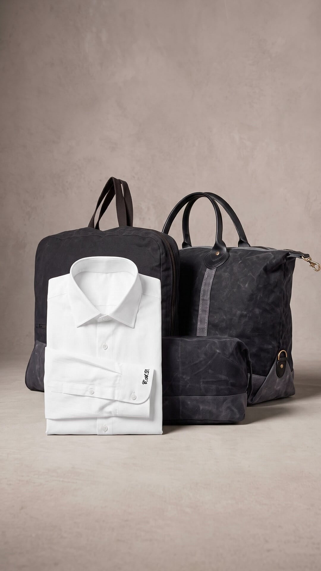 The Groom's Wedding Weekend Set | Monogrammed Oxford Shirt, Weekender, Garment Bag & Dopp Kit