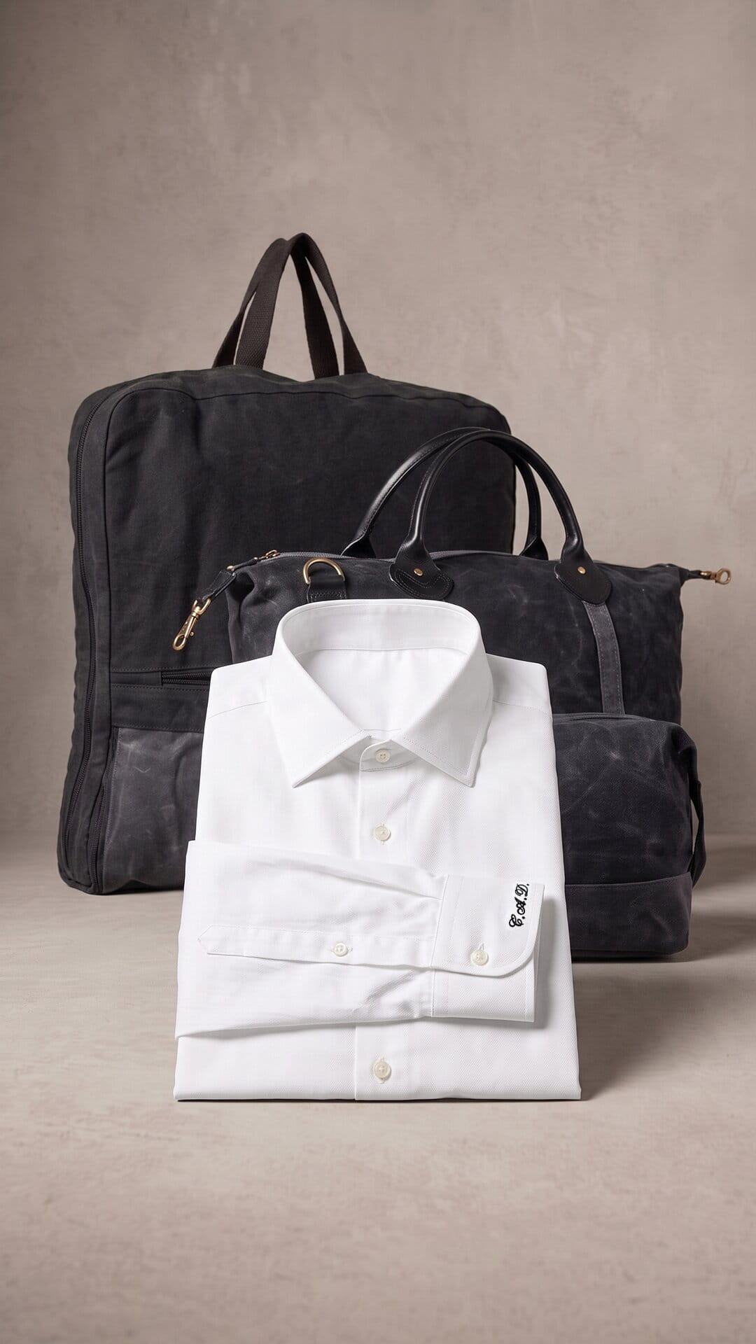 The Groom's Wedding Weekend Set | Monogrammed Oxford Shirt, Weekender, Garment Bag & Dopp Kit