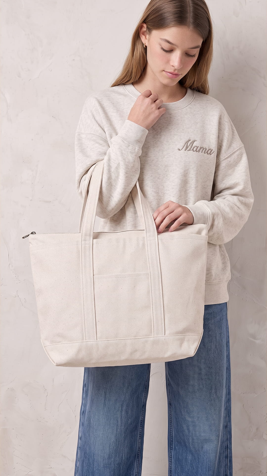 Mama & Mini New Mom Gift Set | Embroidered Sweatshirt, Baby Bodysuit, Personalized Blanket & Tote