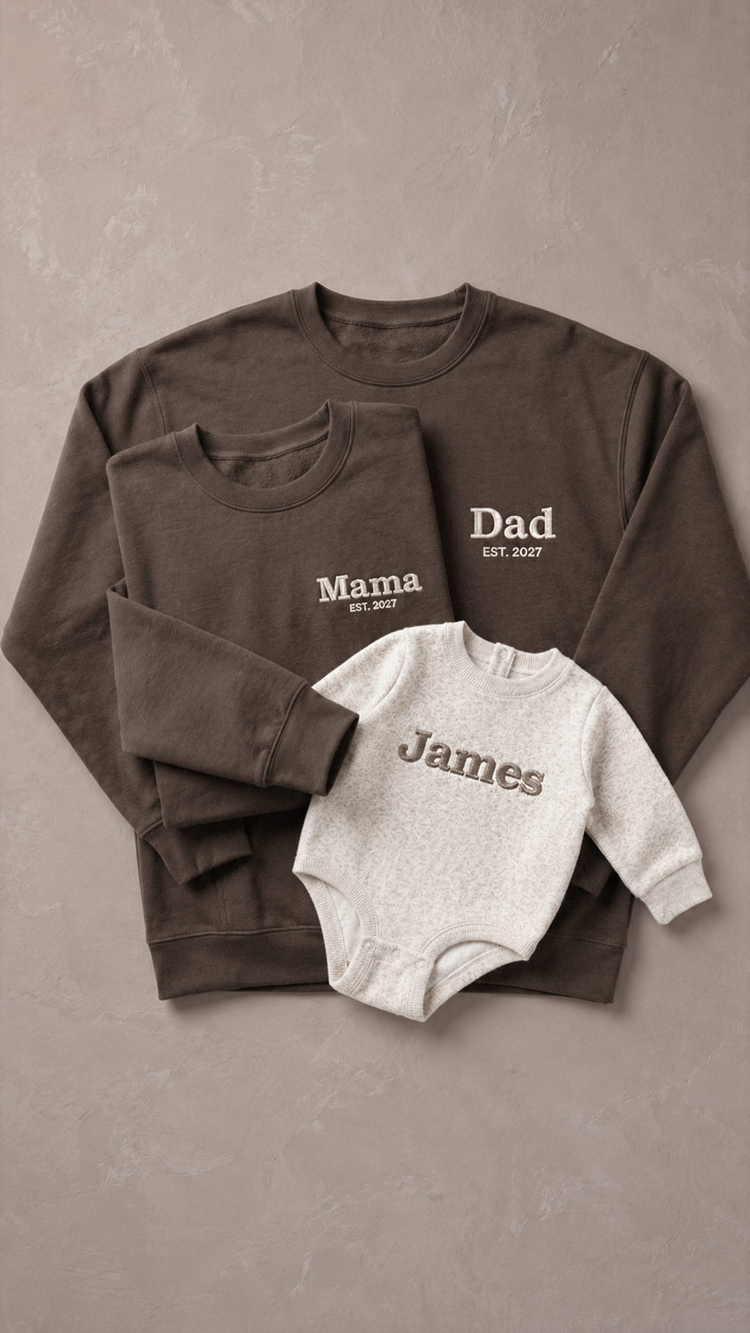 Personalized New Family Gift Set | Mama & Dad Sweatshirts, Baby Fleece, Blanket & Tote