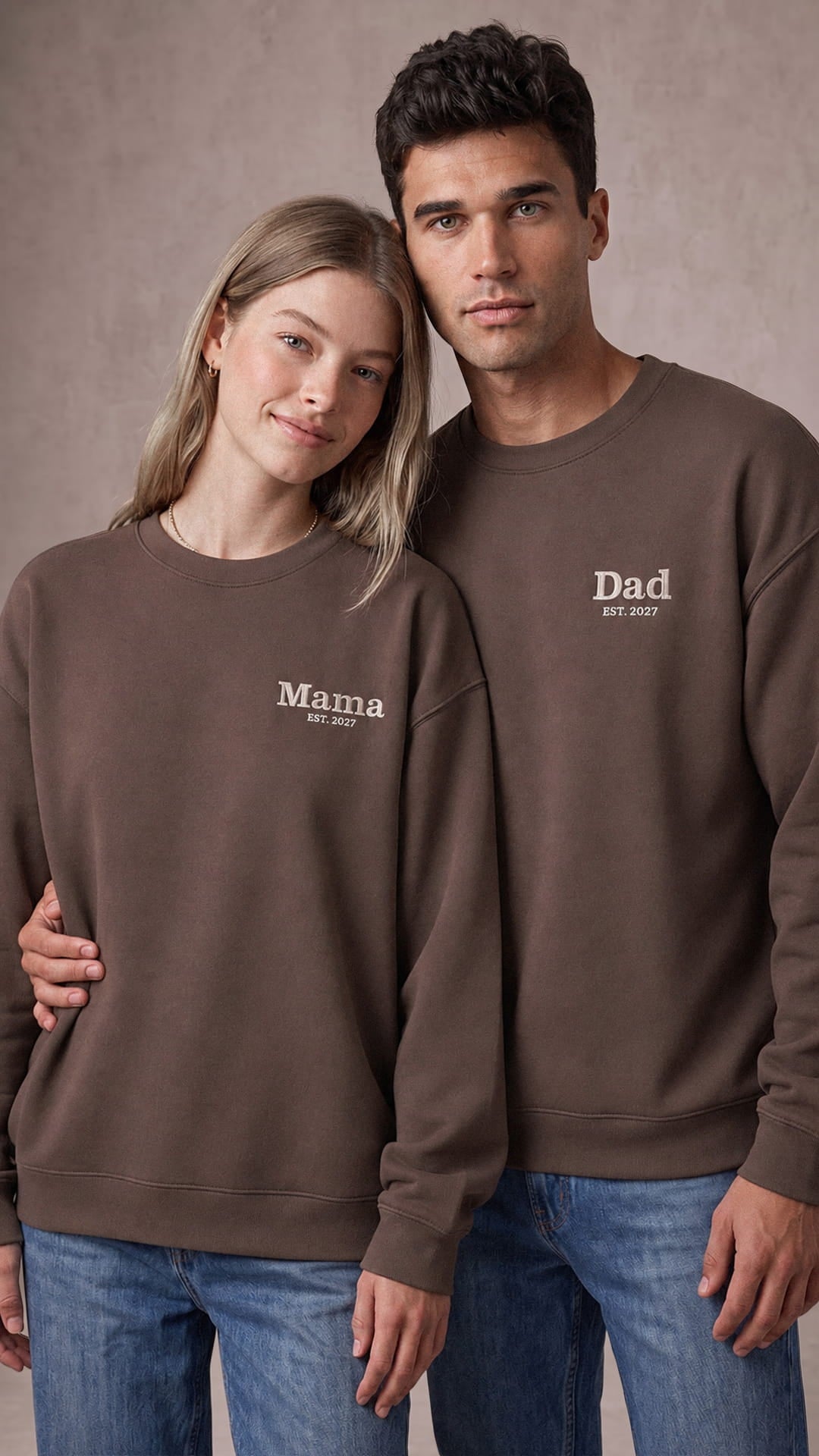 Personalized New Family Gift Set | Mama & Dad Sweatshirts, Baby Fleece, Blanket & Tote