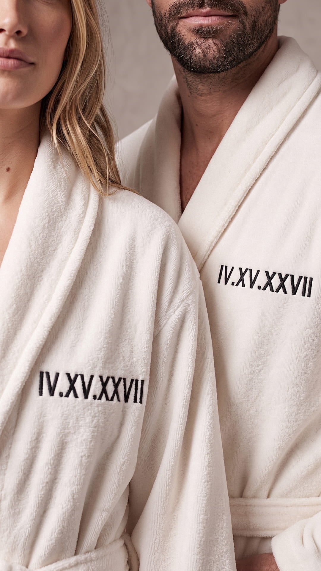 Roman Numeral Couples Robe & Blanket Set | Anniversary Date with Initials Gift