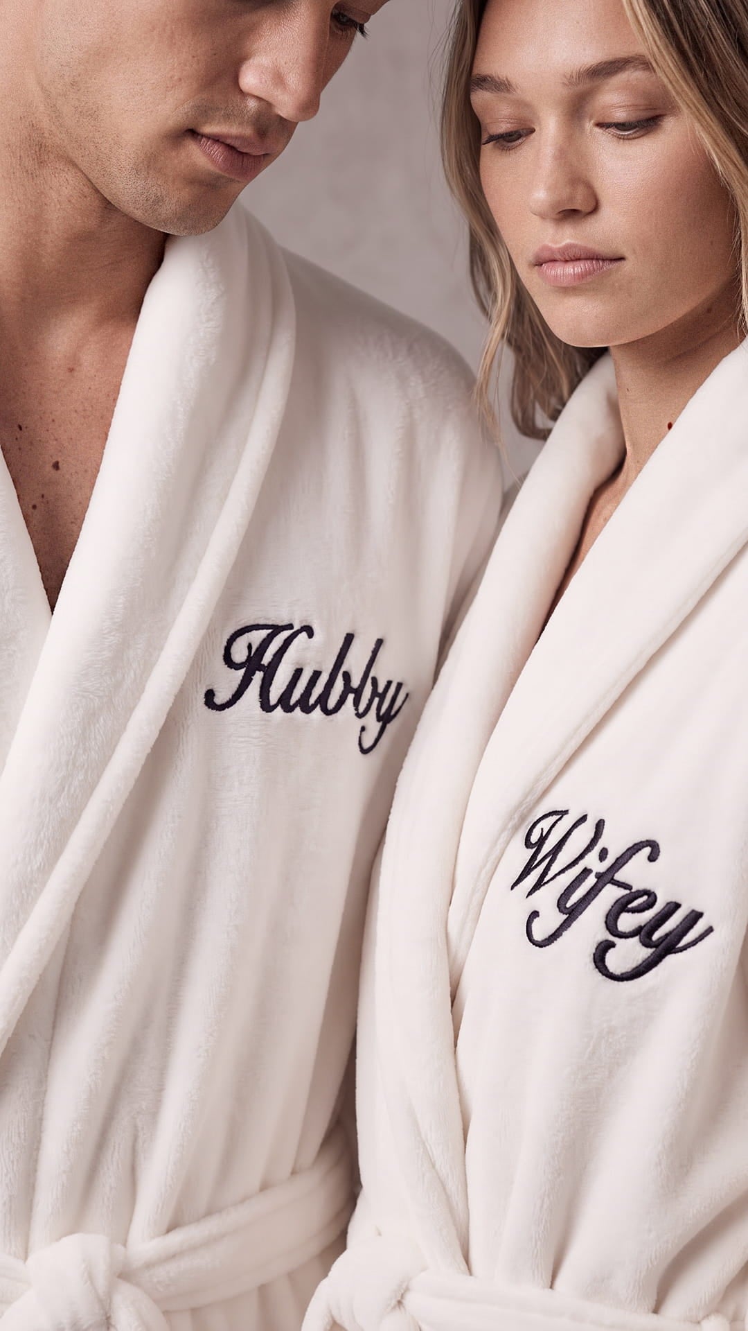 Hubby & Wifey Robe with Blanket Set | Newlywed Anniversary Gift