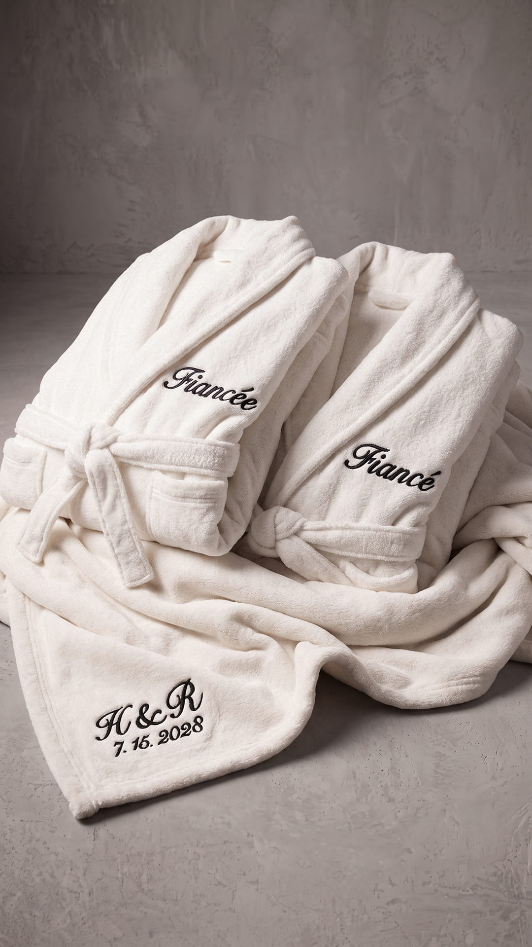 Fiancé & Fiancée Robe with Blanket Set | Engagement Gift