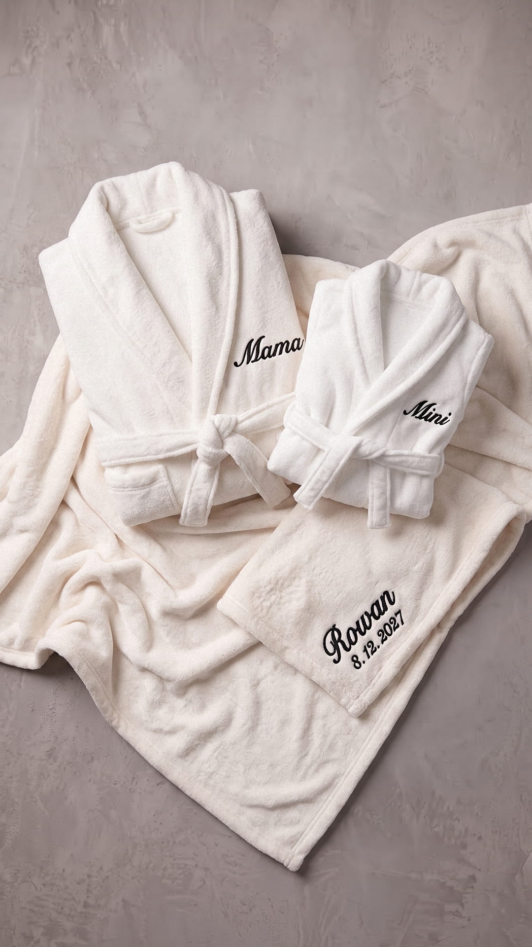 Mama & Mini Script Robe with Blanket Set | New Mom Baby Gift