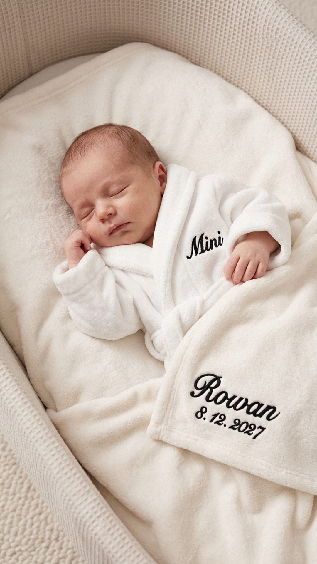 Mama & Mini Script Robe with Blanket Set | New Mom Baby Gift