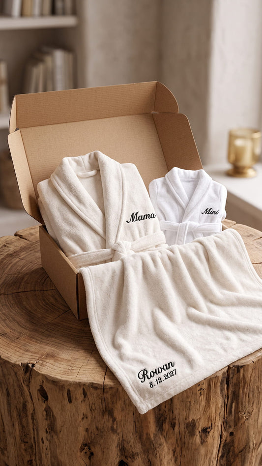 Mama & Mama’s Boy Robe with Blanket Set | Mother & Son Gift