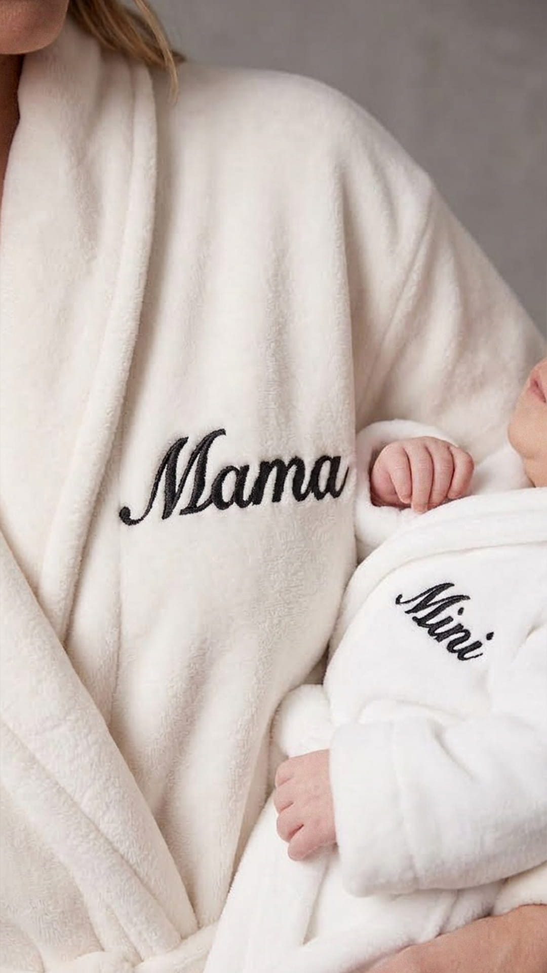 Mama & Mini Script Robe with Blanket Set | New Mom Baby Gift