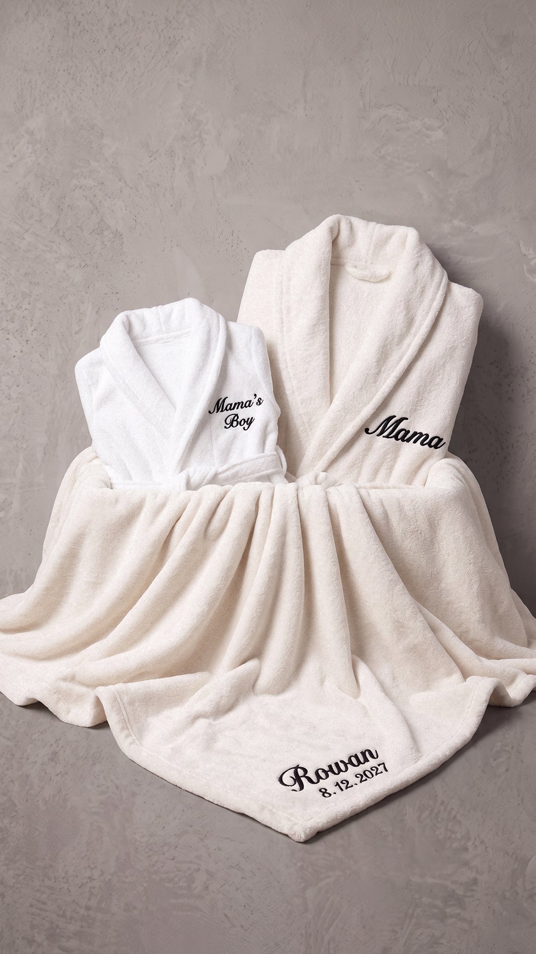 Mama & Mama’s Boy Robe with Blanket Set | Mother & Son Gift