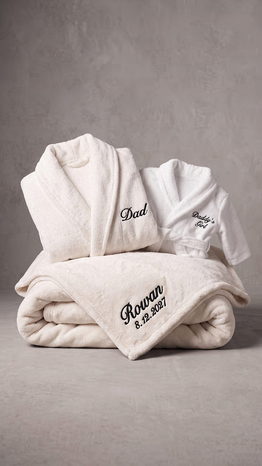 Dad & Daddy’s Girl Robe with Blanket Set | Father & Daughter Gift