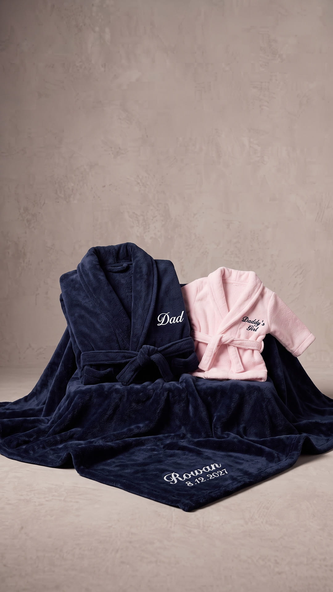 Dad & Daddy’s Girl Robe with Blanket Set | Father & Daughter Gift
