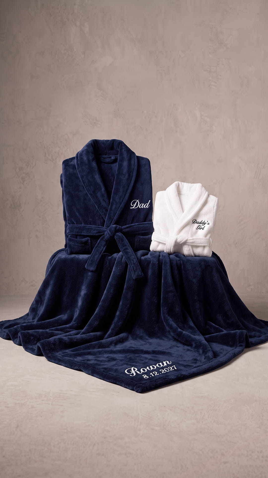 Dad & Daddy’s Girl Robe with Blanket Set | Father & Daughter Gift