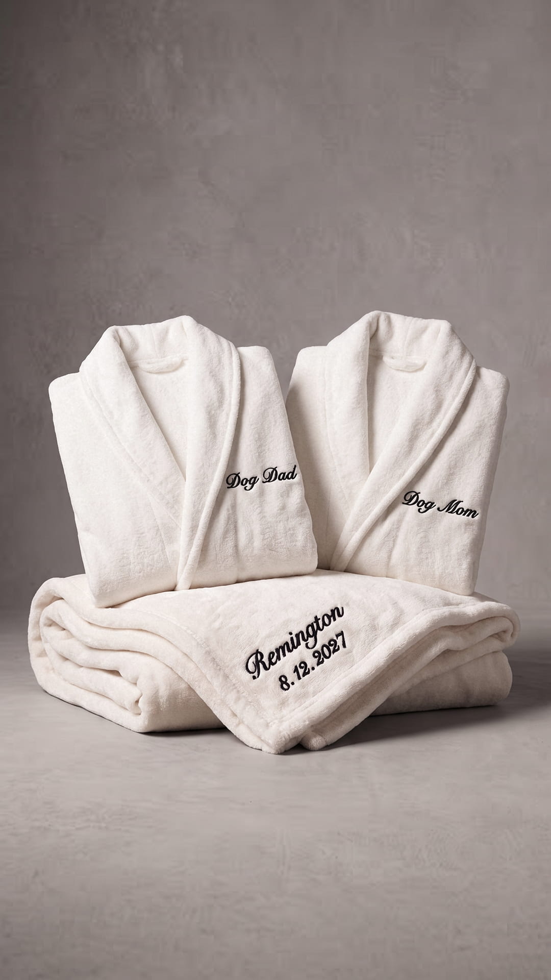 Dog Mom & Dog Dad Robe with Blanket Set | Pet Parent Gift