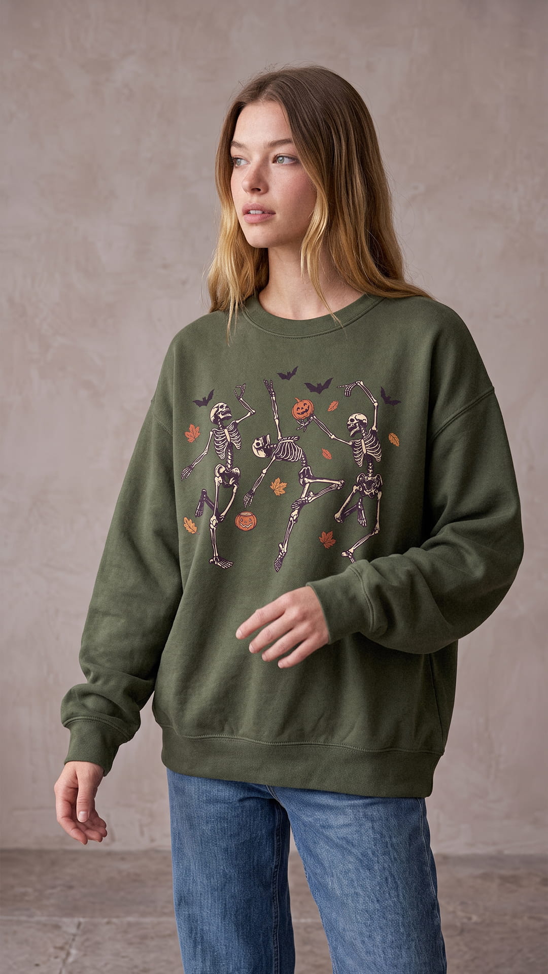 Dancing Skeletons Halloween Sweatshirt | Spooky Fall Crewneck