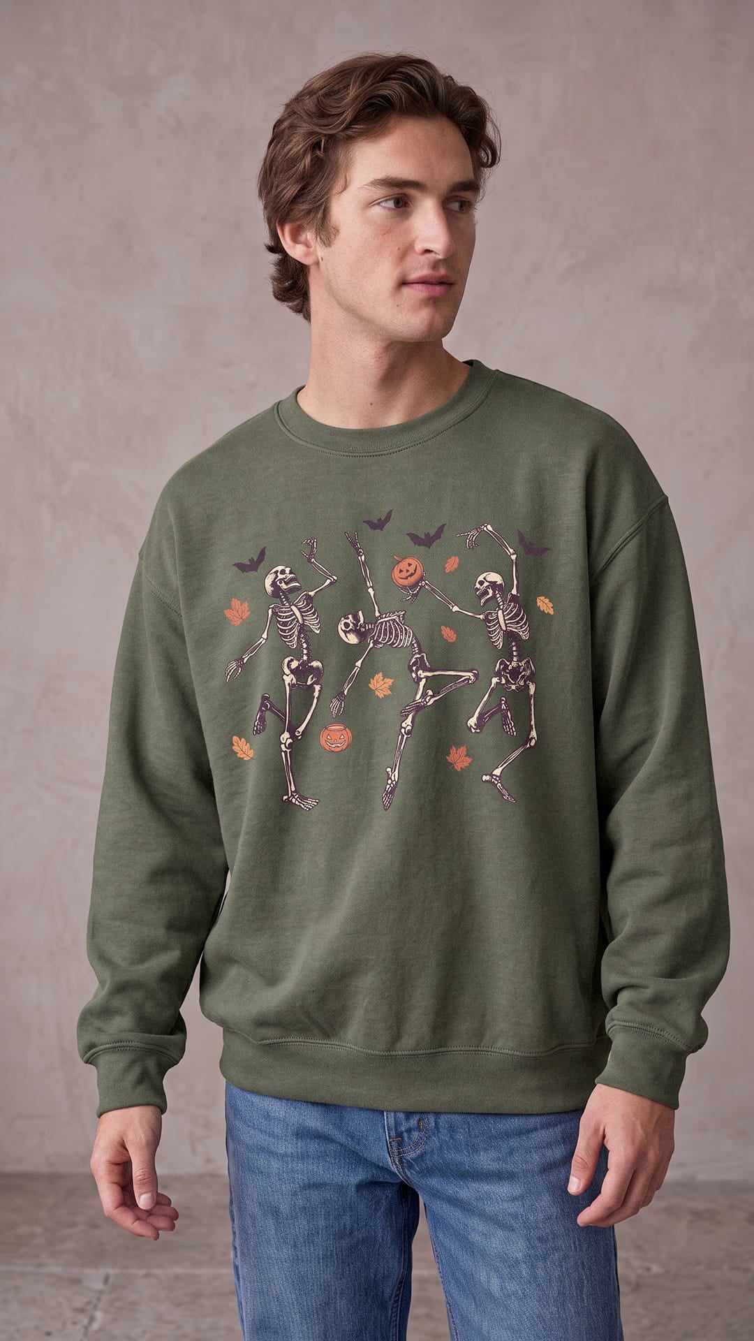 Dancing Skeletons Halloween Sweatshirt | Spooky Fall Crewneck