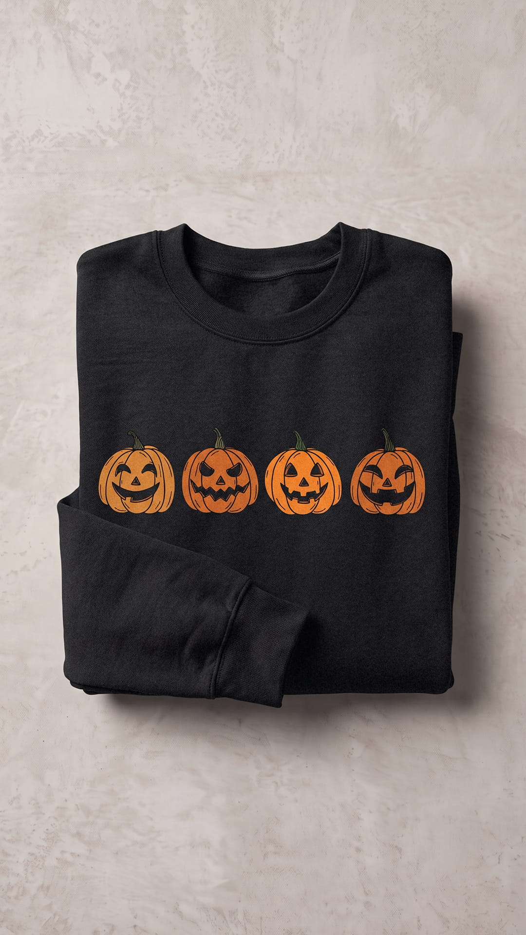 Jack O'Lantern Halloween Sweatshirt | Four Pumpkin Faces