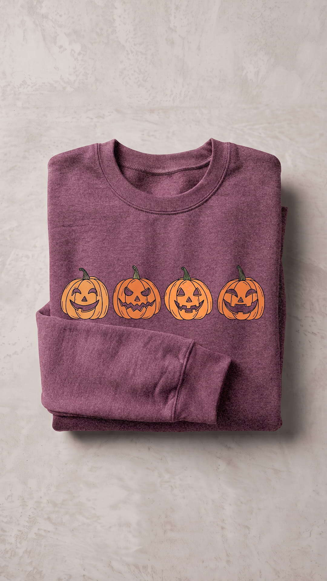 Jack O'Lantern Halloween Sweatshirt | Four Pumpkin Faces