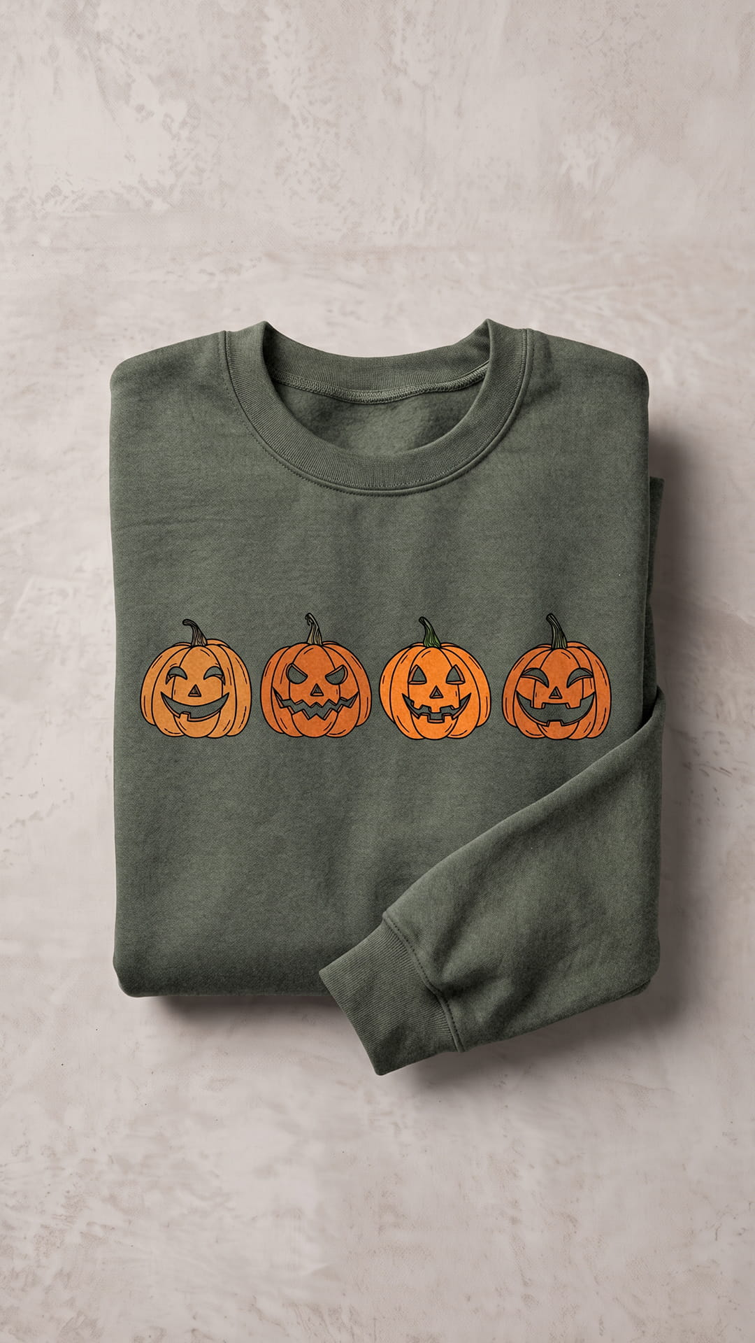 Jack O'Lantern Halloween Sweatshirt | Four Pumpkin Faces