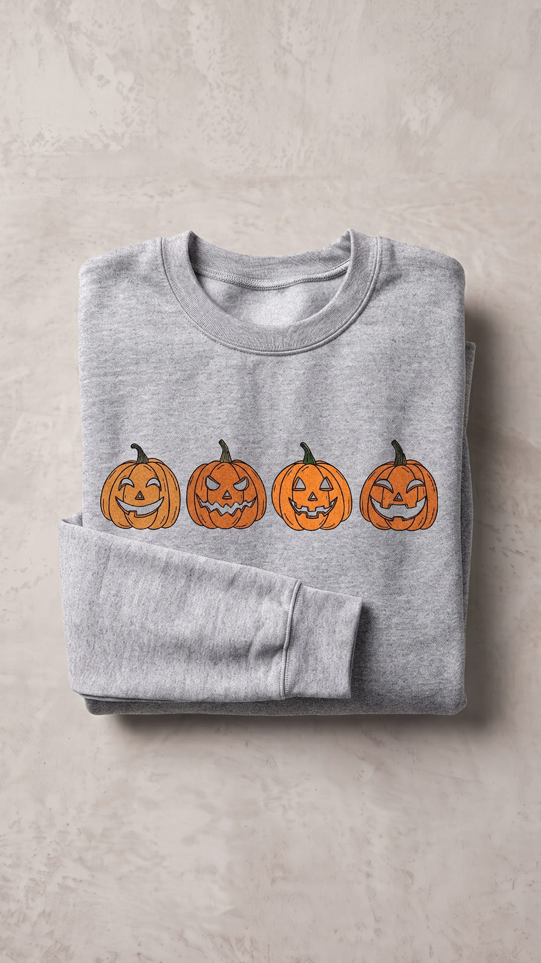 Jack O'Lantern Halloween Sweatshirt | Four Pumpkin Faces
