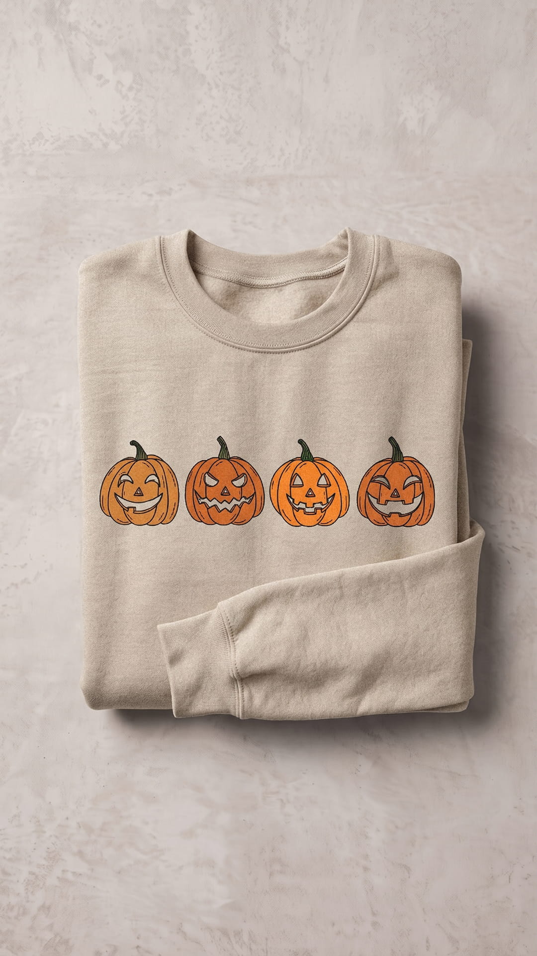 Jack O'Lantern Halloween Sweatshirt | Four Pumpkin Faces