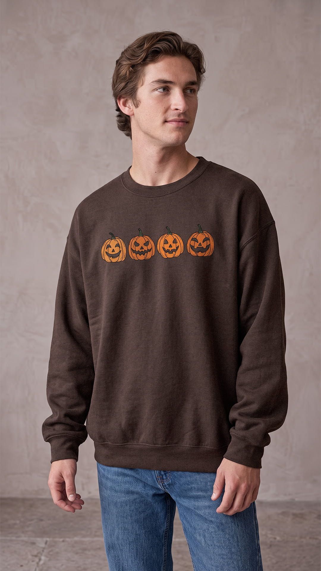Jack O'Lantern Halloween Sweatshirt | Four Pumpkin Faces