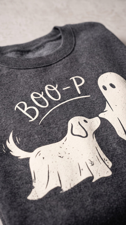 BOO-P Halloween Dog Sweatshirt | Cute Ghost Boop Spooky Season