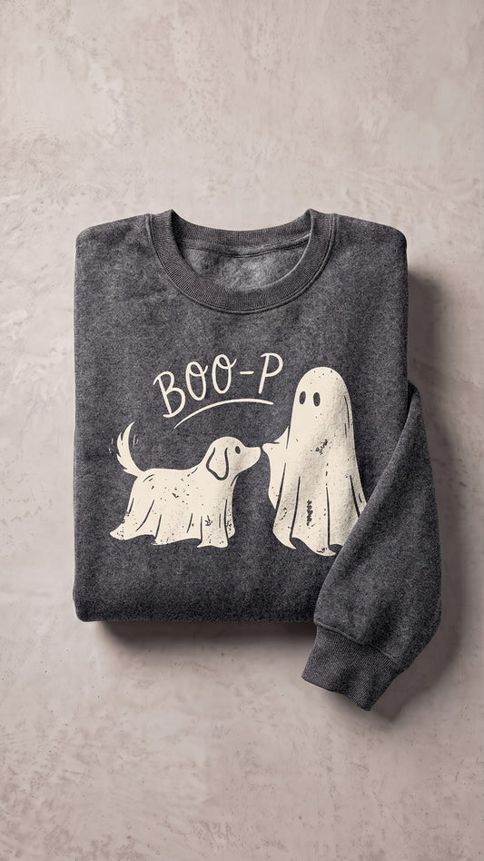 BOO-P Halloween Dog Sweatshirt | Cute Ghost Boop Spooky Season