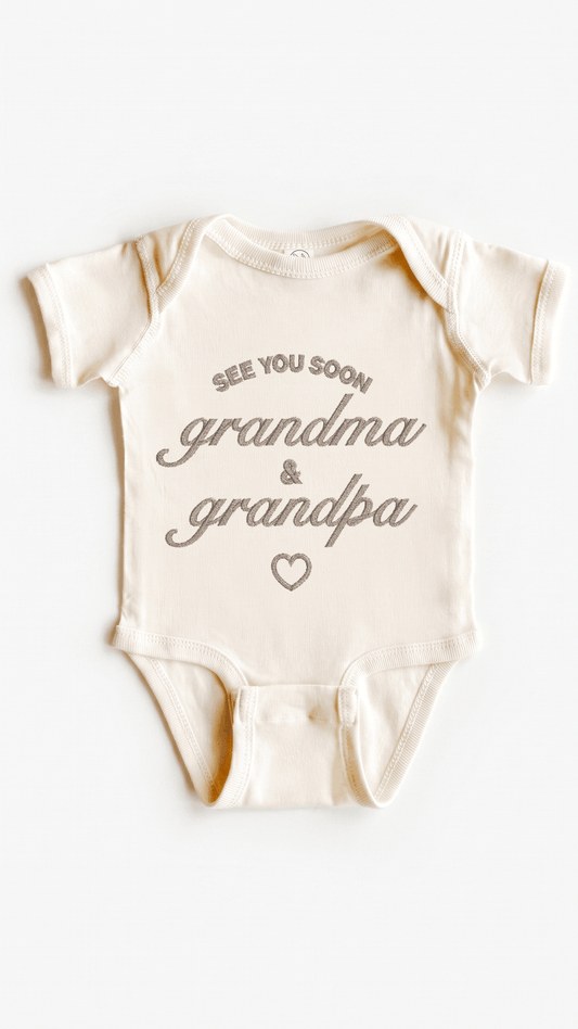 See You Soon Grandma & Grandpa Pregnancy Announcement Bodysuit