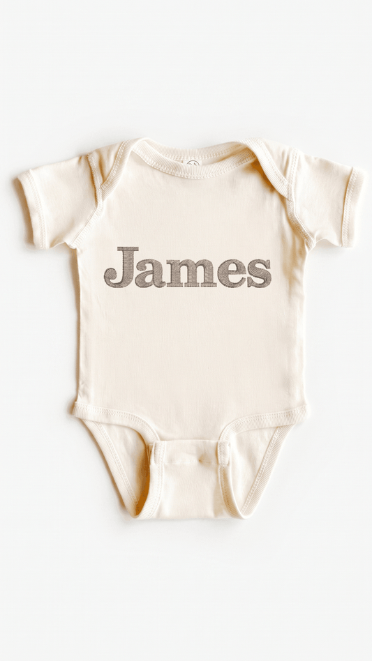 Baby Name Embroidered Bodysuit