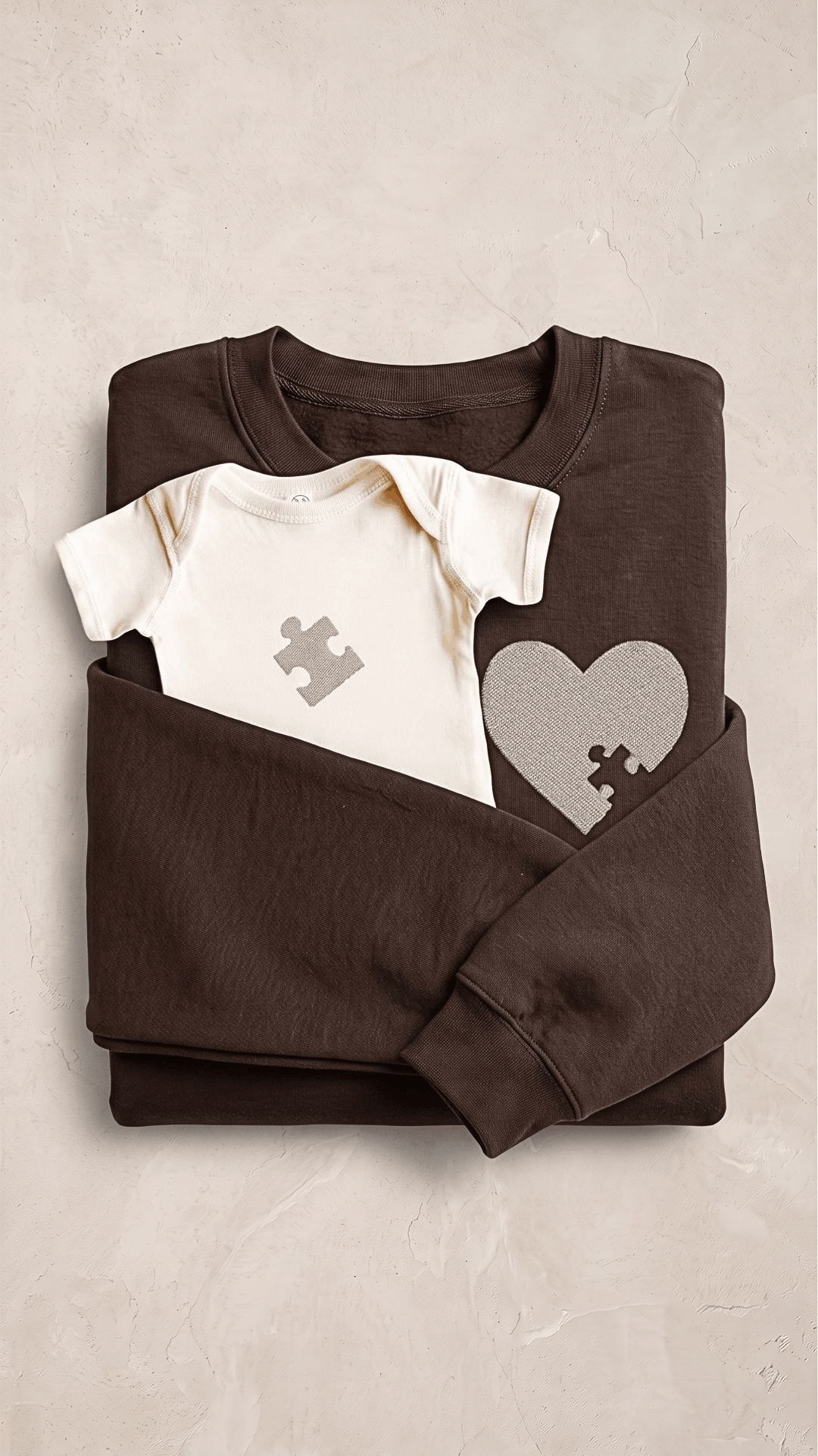 Mama & Mini Puzzle Piece Embroidered Set | BUNDLE