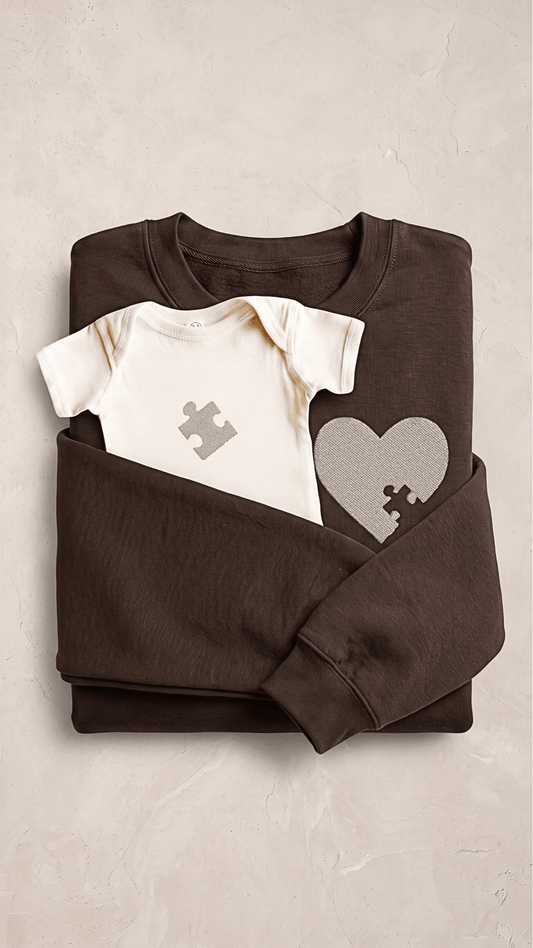 Mama & Mini Puzzle Piece Embroidered Set | BUNDLE