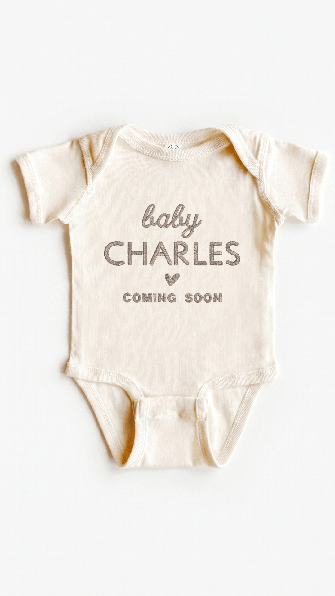 Baby Name Coming Soon Pregnancy Announcement Bodysuit (5-Pack)