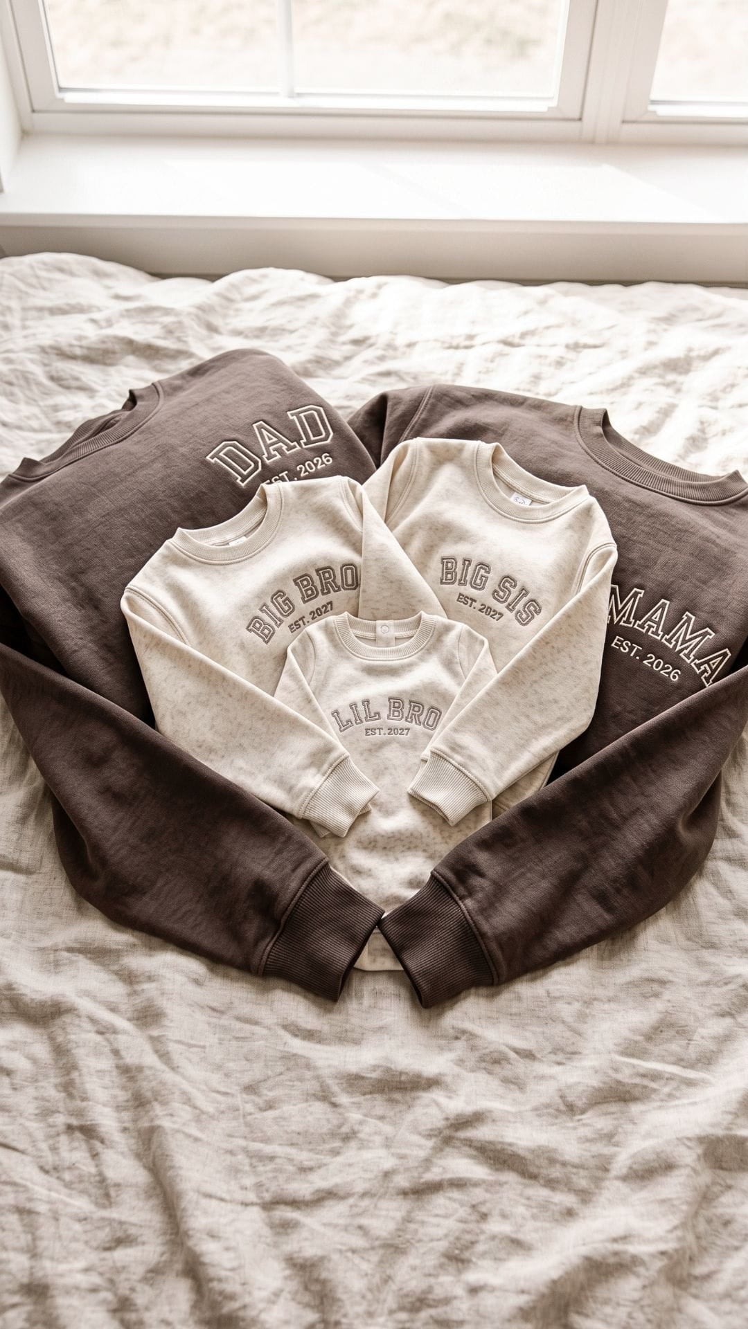 Matching Family Sweatshirts | Personalized Mama, Dad, Sibling & Baby Titles, Est. Years - Adult