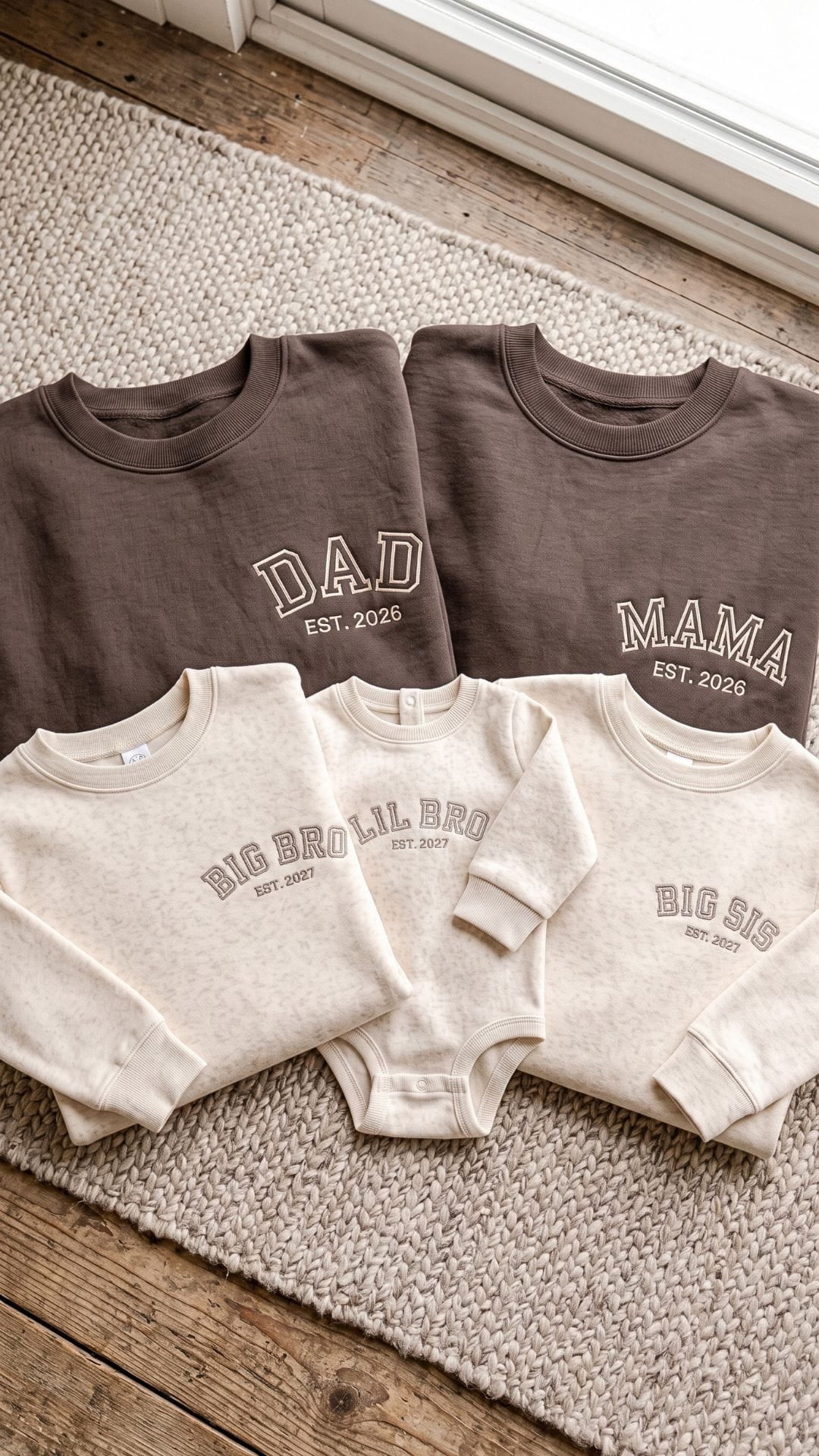 Matching Family Sweatshirts | Personalized Mama, Dad, Sibling & Baby Titles, Est. Years - Adult